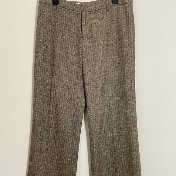 VERTIGO Paris Womens Flat Front Wide Leg Pants Size 10 Made France Wool Blend - Picture 2 of 9